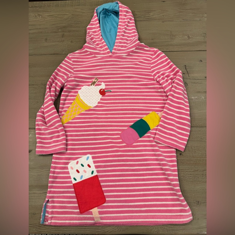 Mini Boden Mara Towelling Throw-on cover up-sz 8-9